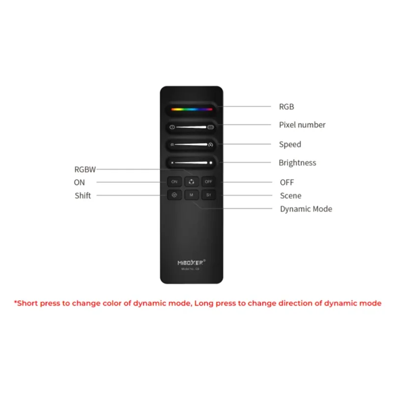 L72A-Miboxer Magnetic Mount RGB+ CCT Color Temperature Lighting 2.4G RF Wireless Remote Controller Brightness Adjustable C4