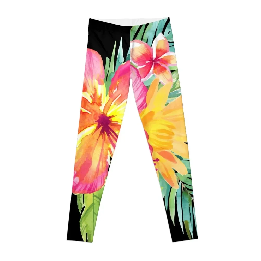 

Tropical Colorful Flowers Leggings Female legging pants sports for gym gym's sportswear push up fitness Womens Leggings