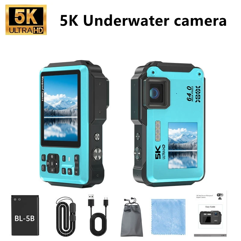 5K Digital camera, optical 16x zoom, 64MP high-definition front and rear dual cameras, AF automatic/manual focus, travel camera