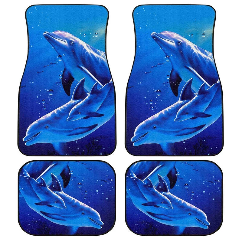 

Blue Ocean Dolphin Car Floor Mats Custom Dolphin Car Accessories 4PCs Pack