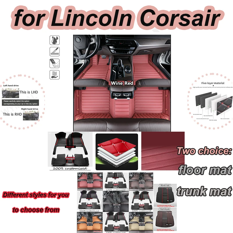 

Роскошные автомобильные коврики для Lincoln Corsair 2020 2021, пользовательские автомобильные подушечки для ног