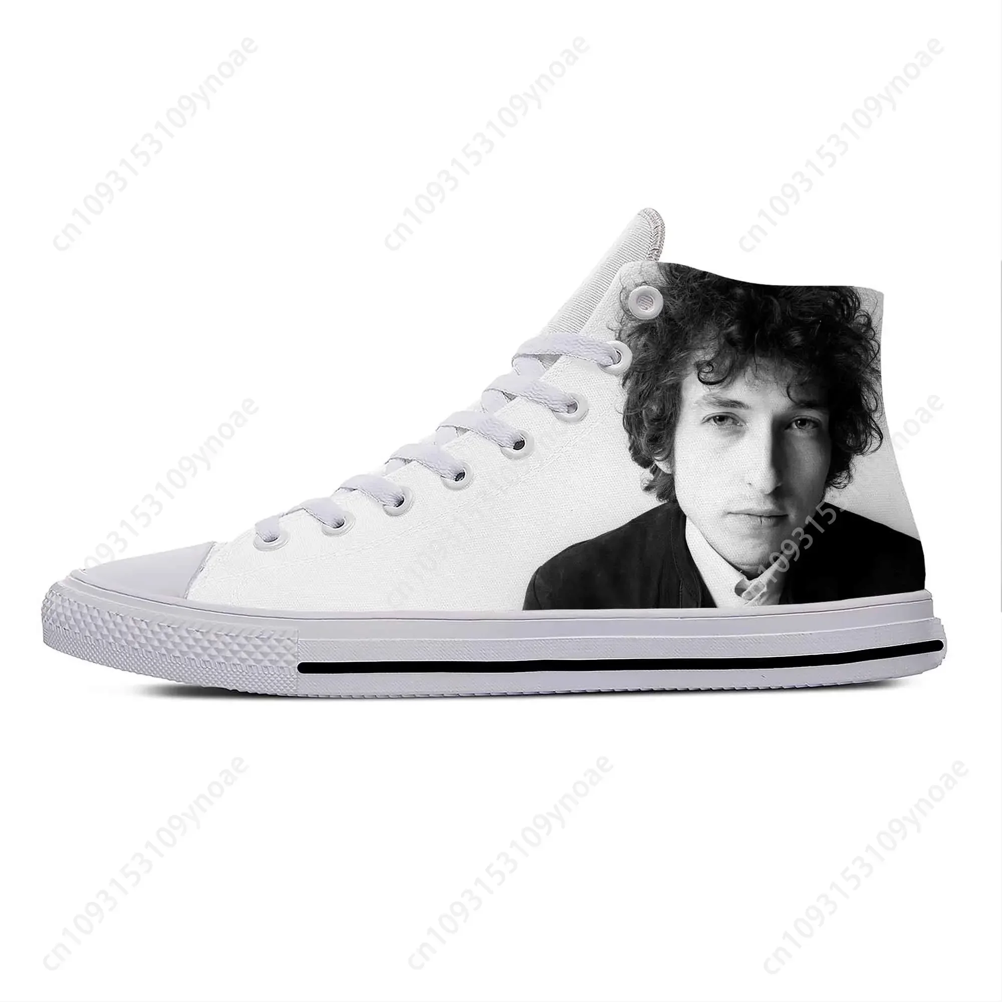 

Bob Dylan Music Rock Singer Cartoon Fashion Funny Casual Cloth Shoes High Top Lightweight Breathable 3D Print Men Women Sneakers