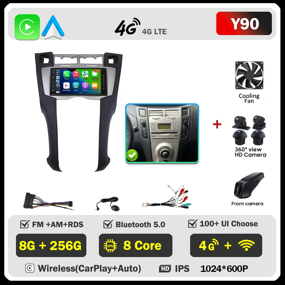 7inch Car Radio For Toyota Yaris 2005 2006 2007 2008 2009 2010 2011 Android Auto Video Player GPS Navigation 4G WIFI 2din DVD image 3