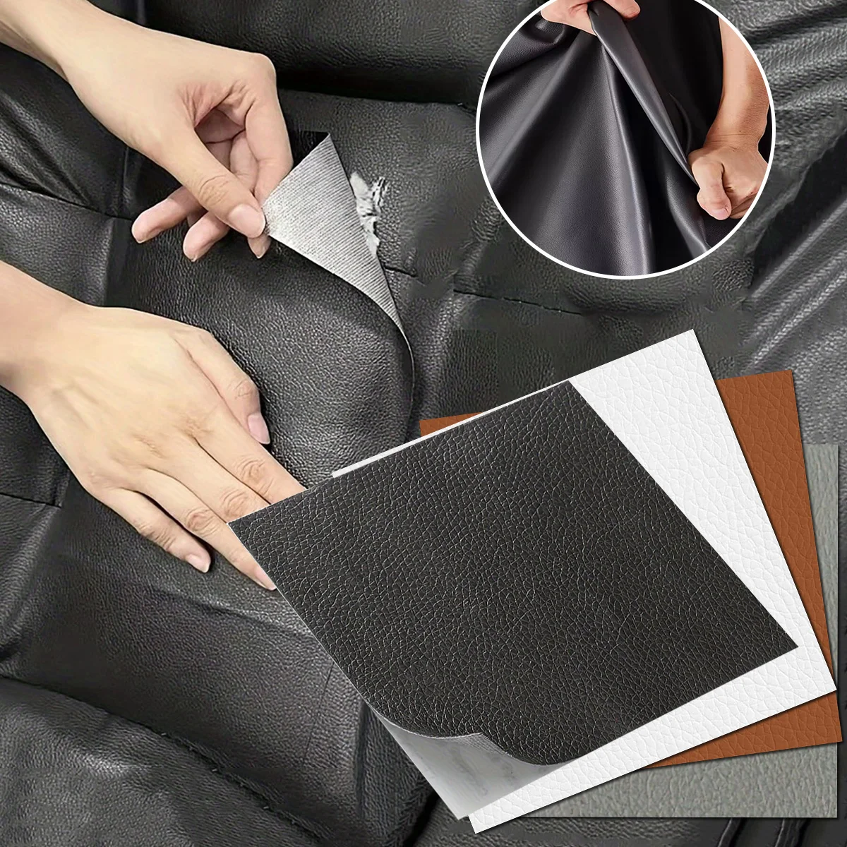 Leather Repair Patch for Furniture Sofa Car Seats Office Chairs Couch Scratch Tape Kit Self Adhesive Waterproof Sticker Hand Bag