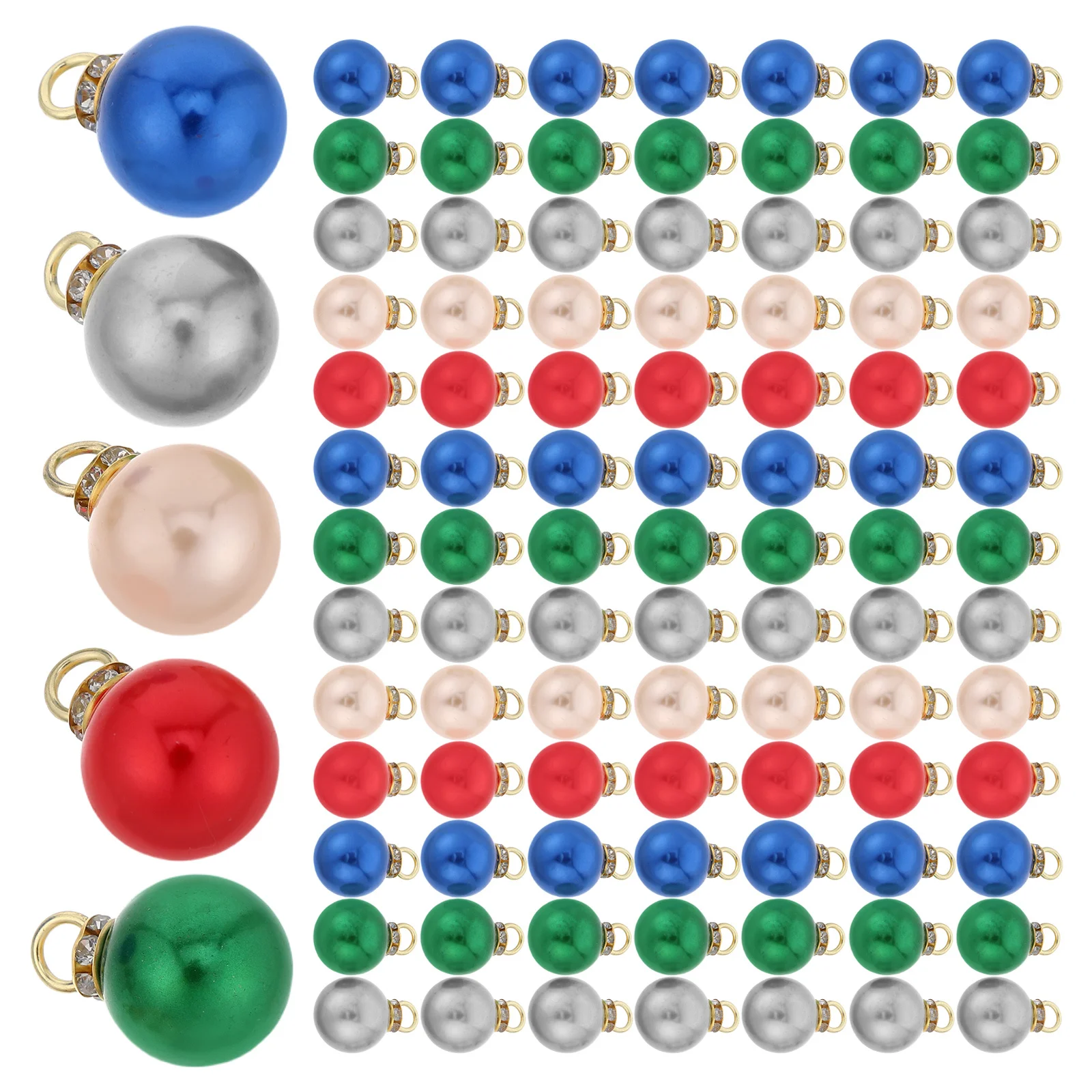 

250Pcs 16mm Mini Christmas Baubles Shatterproof Multicolour Imitation Pearl Pendants for Tree Decor and DIY Crafts