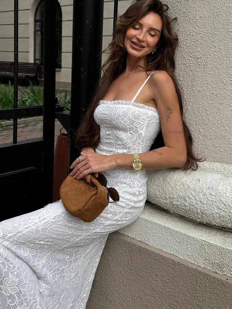 Sukienka Nibber Sexy z odkrytymi ramionami i odkrytymi plecami, damska, żakardowa, patchworkowa, na ramiączkach spaghetti, z falbankami, z głębokim dekoltem, na wieczorne studniówki i imprezy.