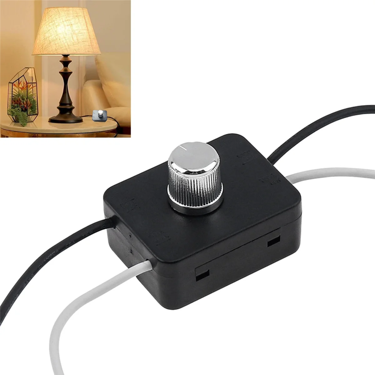 SQPP-3X Built-In Dimmer Switch Combo Kit 120V Rotary Canopy Dimmer Switch Replacement For Table Lamps / Floor Lights