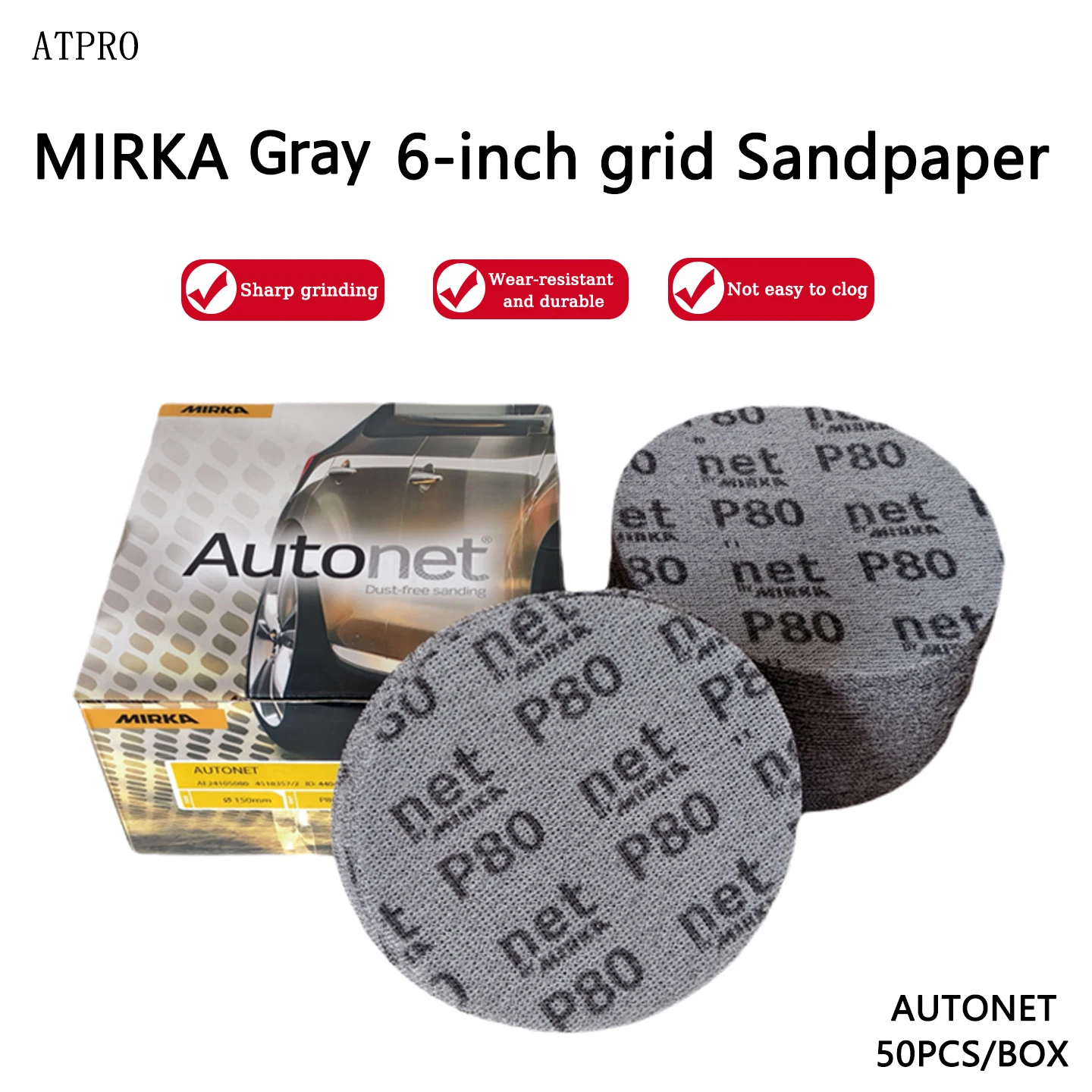 

6-дюймовая наждачная бумага с финской сеткой MIRKA, наждачная бумага с круглой флокированной сеткой