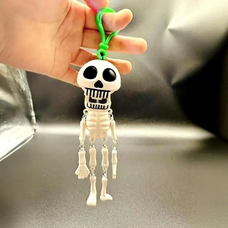 Skelett-Schlüsselanhänger mit Zugschnur, lustiger Neuartiger Plastik-Taschenanhänger, langlebiger Rucksack-Anhänger für Halloween-Party-Geschenke – Detail 7