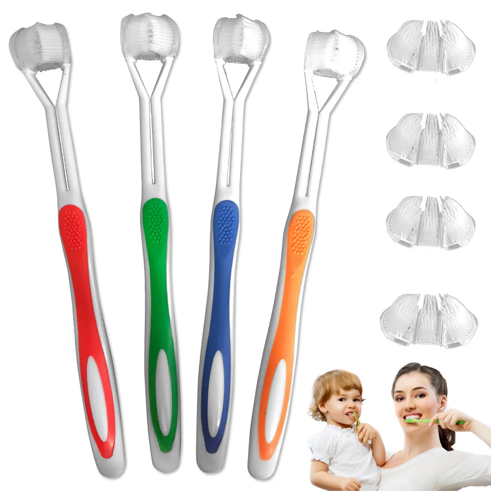 3 Sided Toothbrush Ultrafine Soft Bristle Oral Teeth Cleaning Tooth Brush for Children Adult Easy To Use 1 Pc EIG88