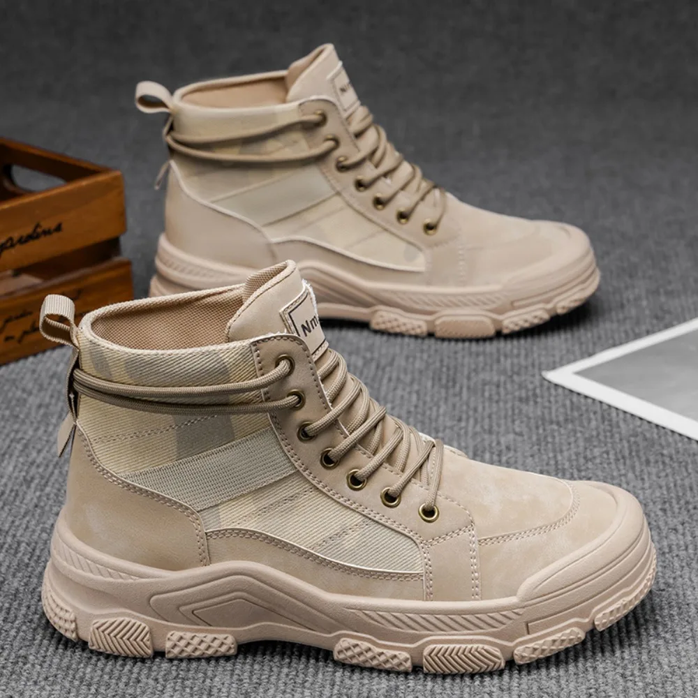2026 Men's Fashionable High-Top Large Size Lace-Up Outdoor Casual Sports Work Boot