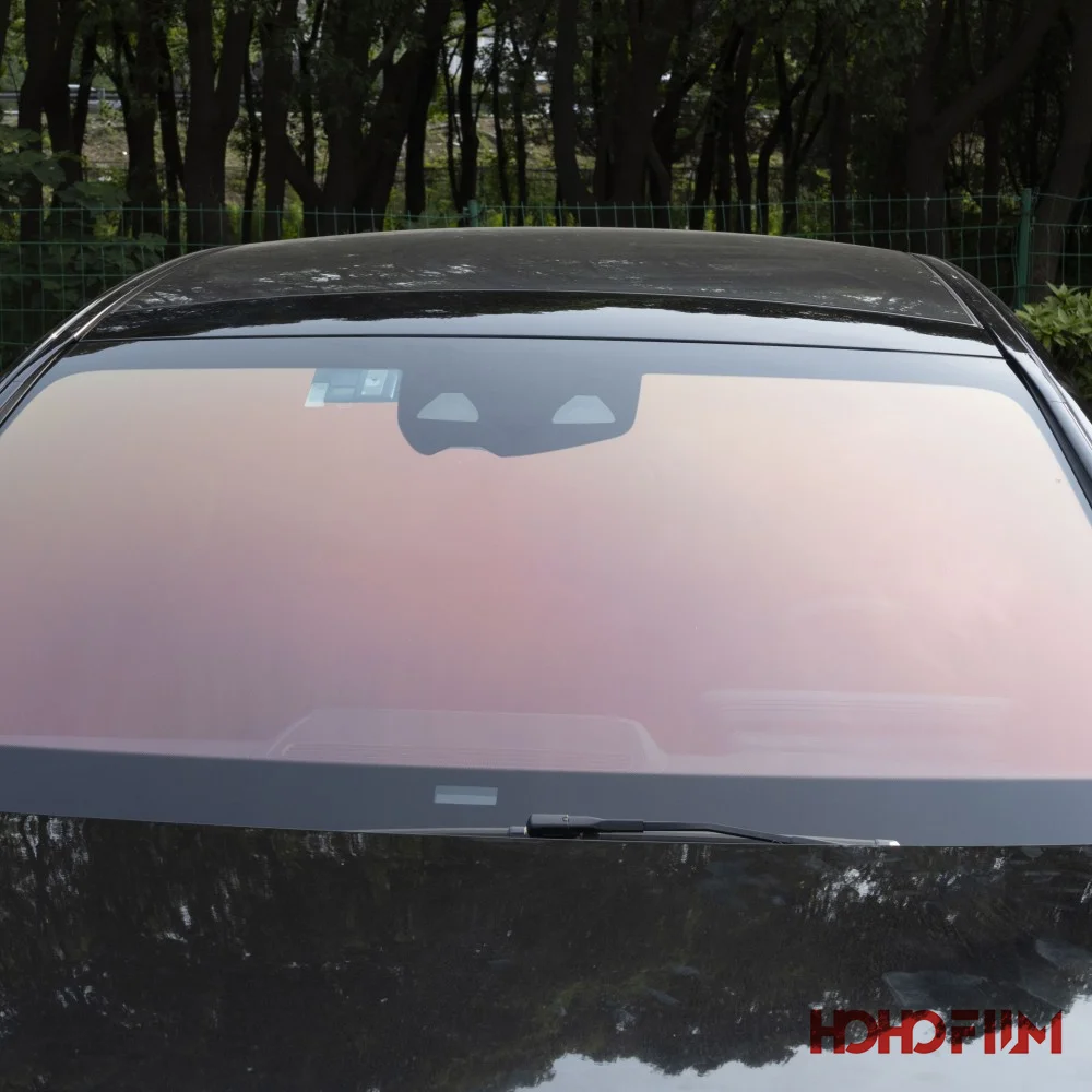 HOHOFILM サンセットレッドオレンジカメレオン VLT81% ソーラーカーガラスフィルム ナノセラミックウィンドウティントフィルム