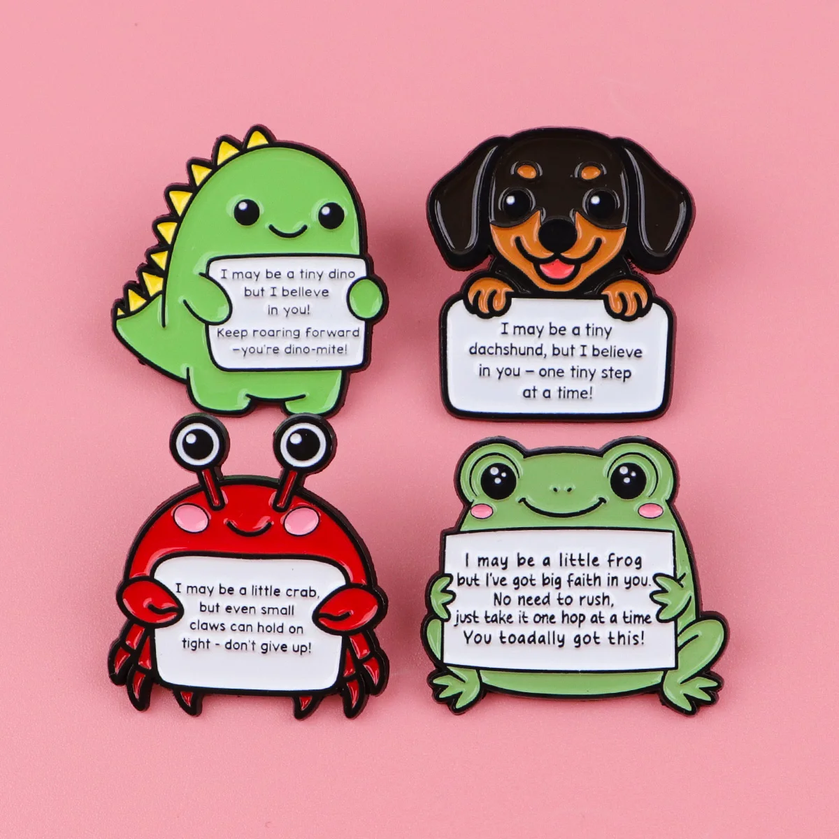 4 teile/satz Tiere Inspirierende Zitate Emaille Pin Broschen Für Anstecknadeln Abzeichen auf Rucksack Kostüm Zubehör Mode Schmuck Geschenke