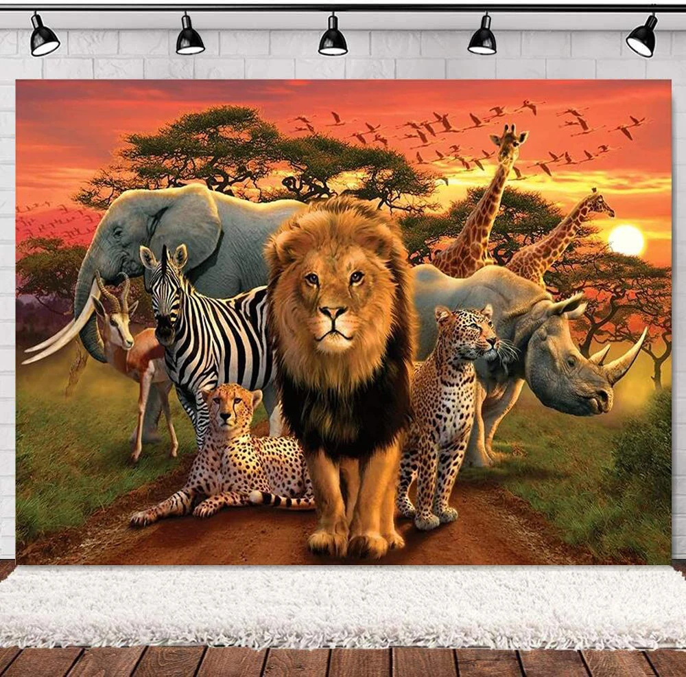 

Tropical African Forest Jungle Safari Scenic Photography Backdrop Large Banner Studio Photobooth Background Props