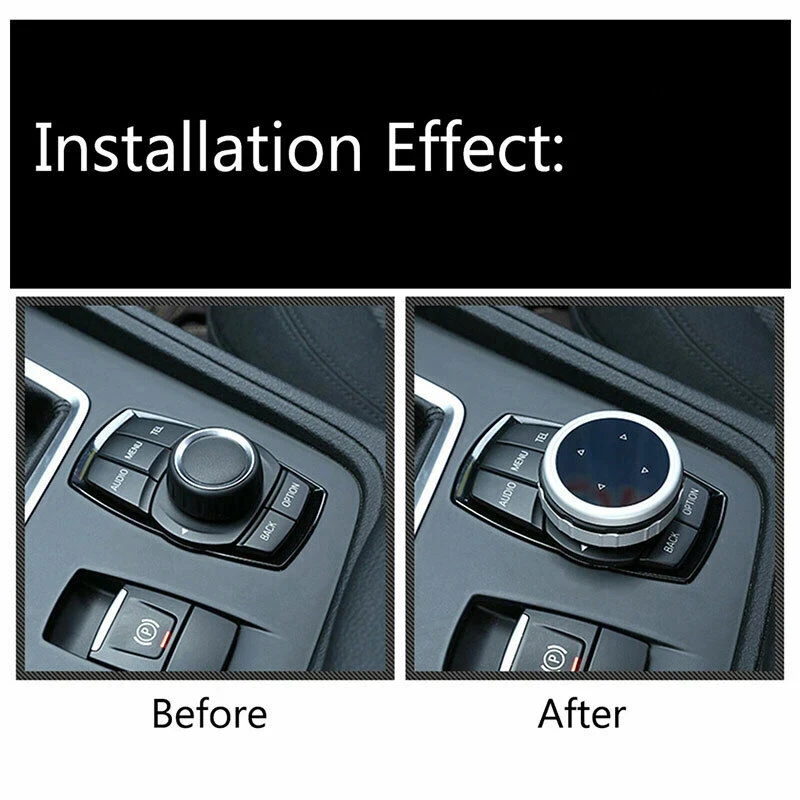 Car Multimedia Big Knob Covers Button Trim Control For BMW F10 F20 F30 IDrive Stickers