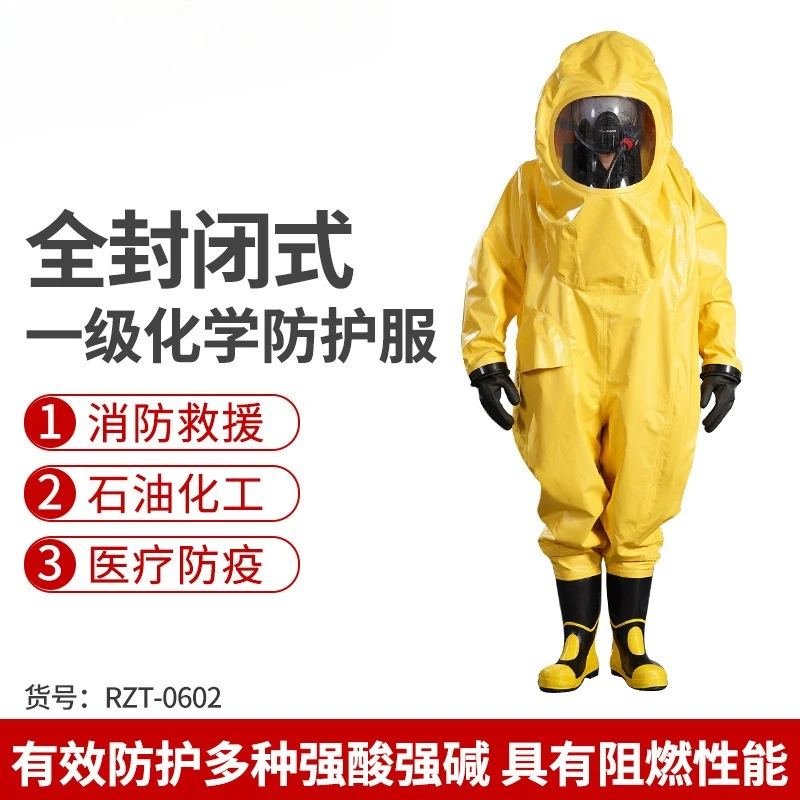 

Fully Enclosed First-class Chemical Anti-virus,Flame Retardant and Dust-proof One-piece Biological Protective Clothing