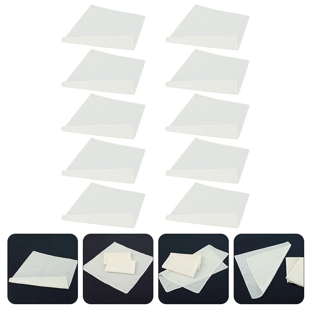 

Alipis 10pcs Reusable Cheese Steamer Cloth Fine Mesh Strainer Cotton Linen Napkin for Juicing Cheesecloth Fabric White