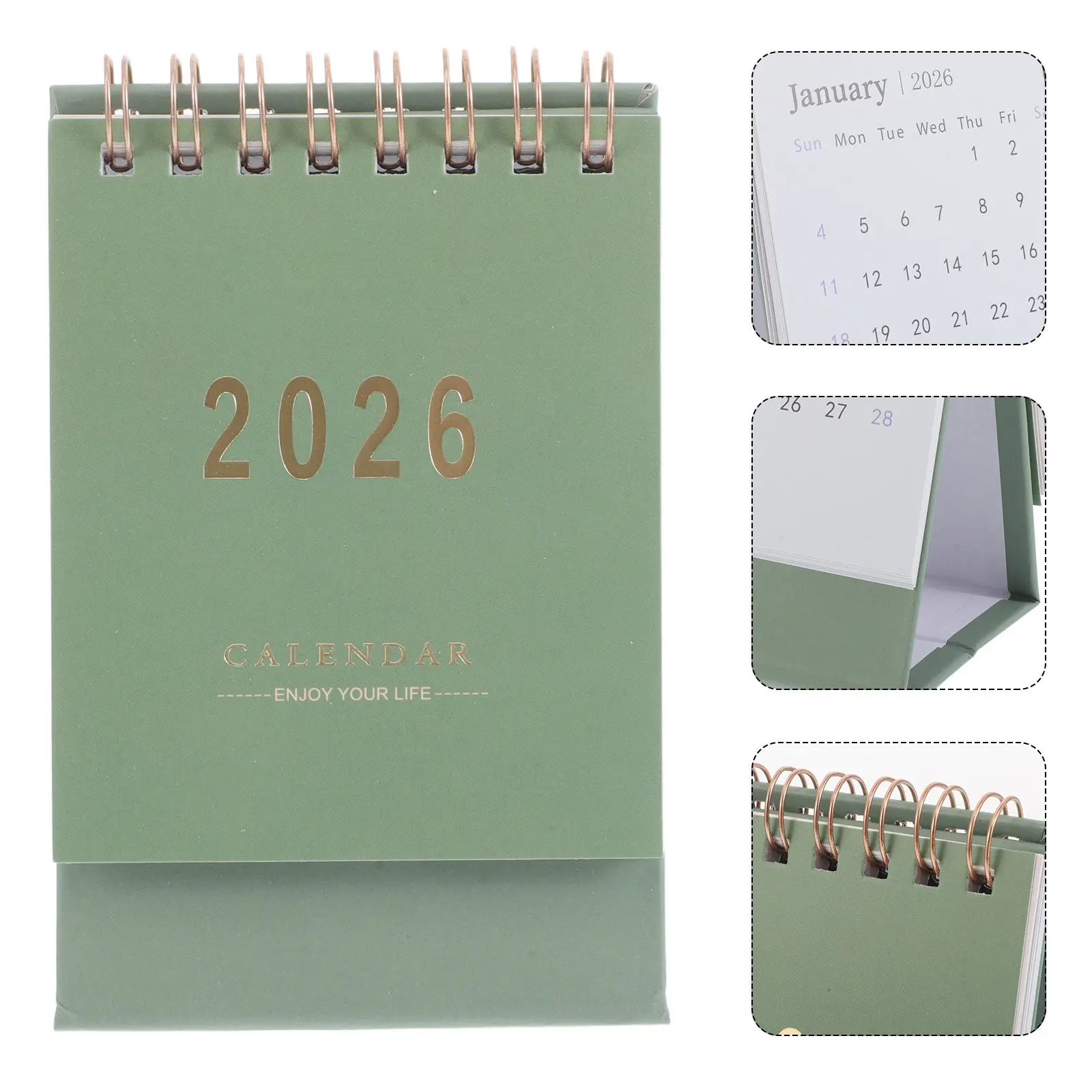 

2026 Mini Desk Calendar with Premium Paper Standing Flip Format Monthly Planner for Office Home Decor Functional Desktop
