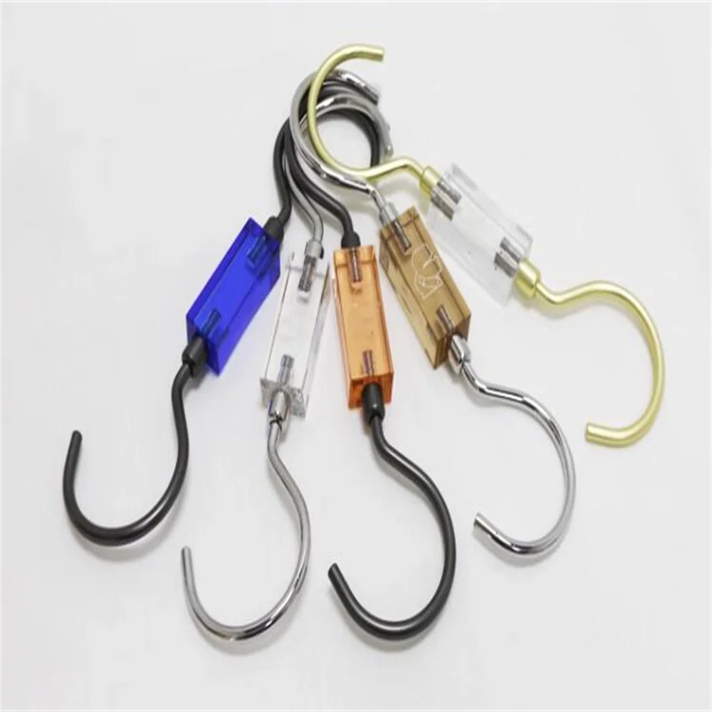 

Acrylic S Hanger Hook for Clothing Shop Bag and Jeans, Transparent Colored, 10 PCs/Lot, AT018