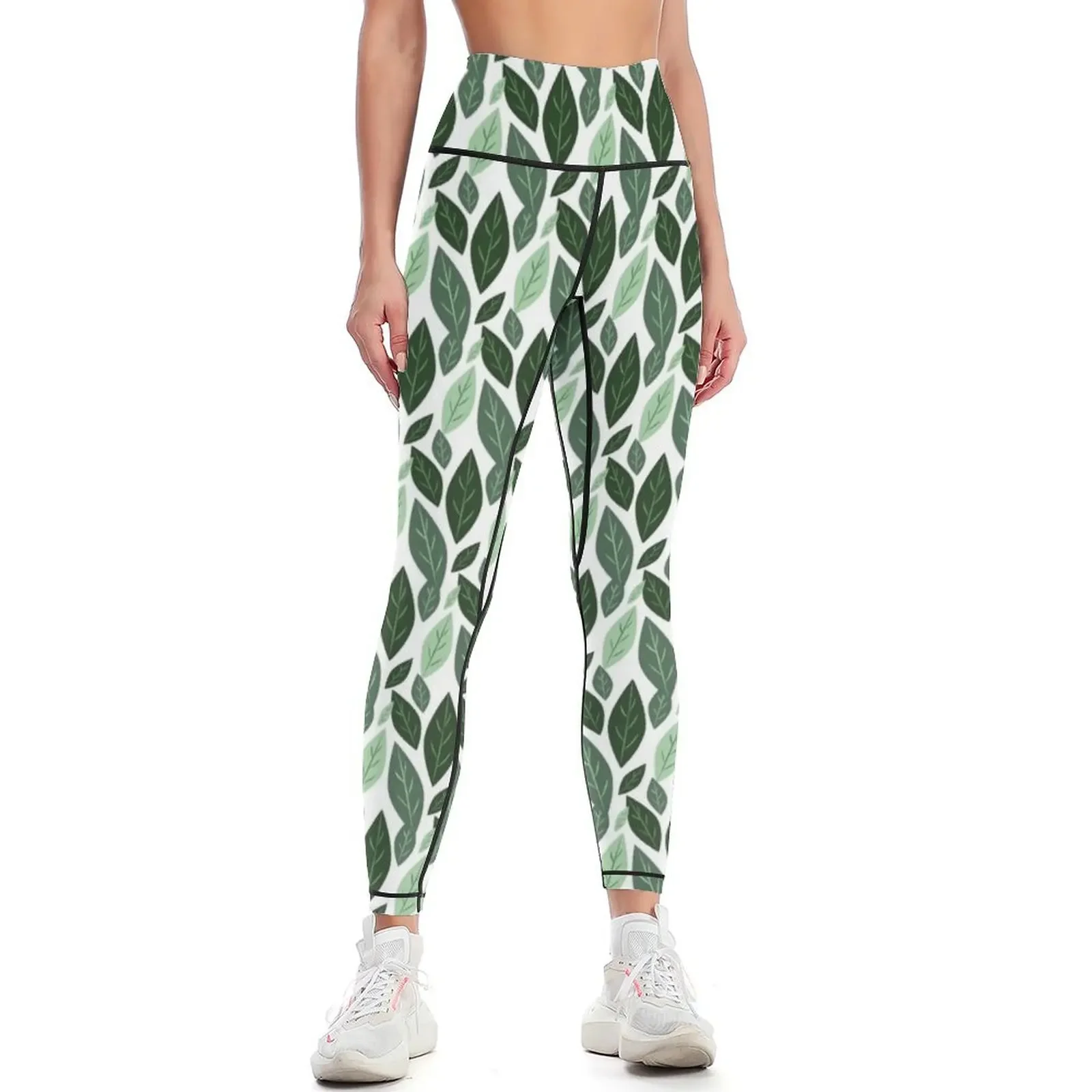 

Green Leaves Leggings workout clothes for active wear Women sports Womens Leggings