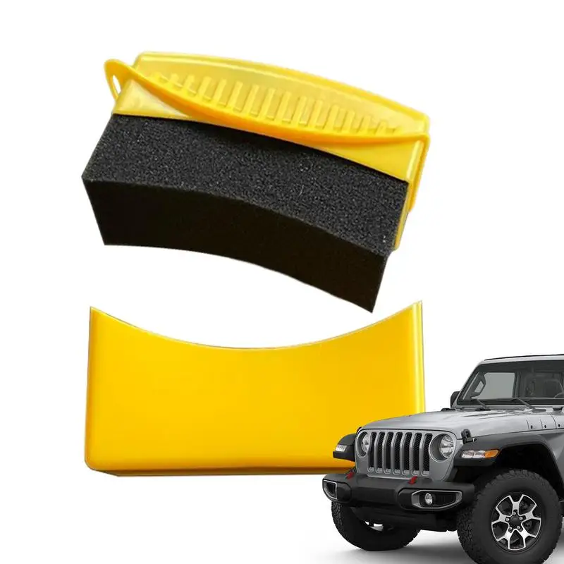 Motorcycle Car Wheel Polishing Waxing Sponge Brush With Cover ABS Tire Clean Contour Dressing Applicator Pad for Car Accessories