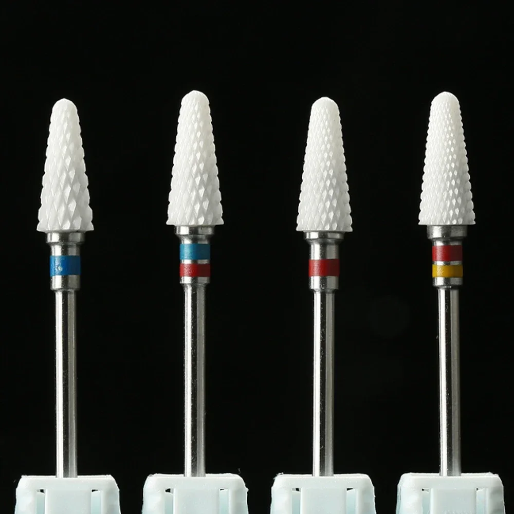1 SZT. Stożkowy Frez Ceramiczny do Paznokci, Frezarka do Manicure, Frez Karbidowy do Usuwania Skórek, Pilniki do Żelu do Paznokci, Narzędzia do Polerowania Paznokci