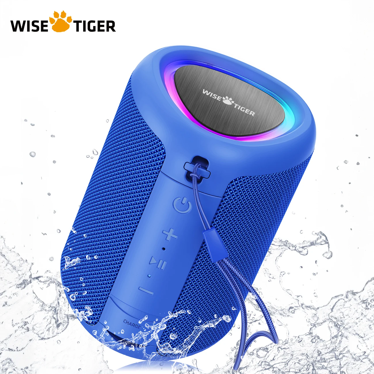 WISETIGER A46 اتصال ستيريو لاسلكي أزرق 2 سمّاعات بلوتوث 360 °   مكبر صوت محمول بحجم الجيب