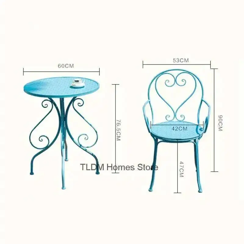 Meubels Openluchtpatio Europese buitenset Ijzer voor huis Tuinmeubelsets Minimalistisch balkon Buitentafel en stoelenset