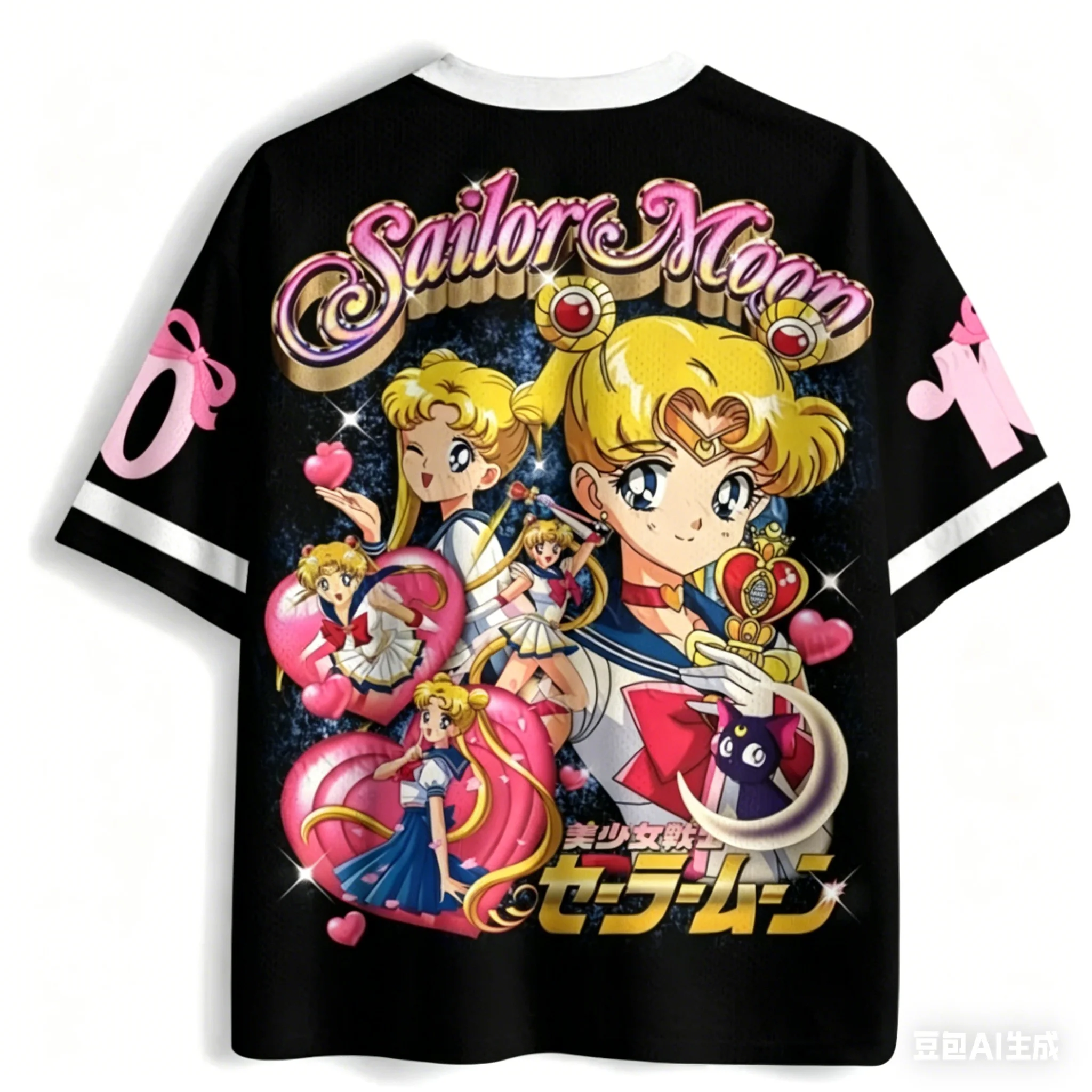 Neues T-Shirt im amerikanischen Sportstil für Erwachsene und Kinder, Pretty Girl Warrior T-Shirt, Charcoal Jiro, 3D-gedrucktes, atmungsaktives T-Shirt-Trikot – Detail 6