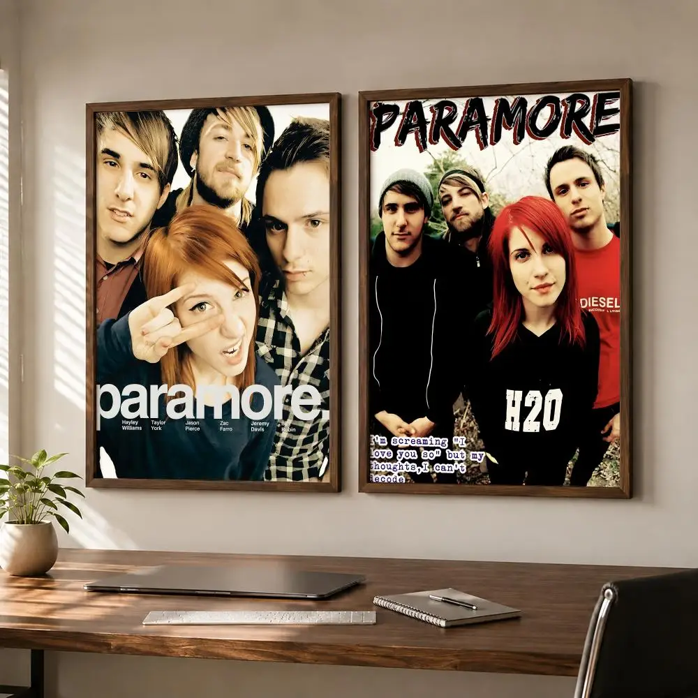 Alternative Rock Band Paramore Poster Self-adhesive Waterproof Paper Sticker Art Coffee House Bar Room Wall Decor