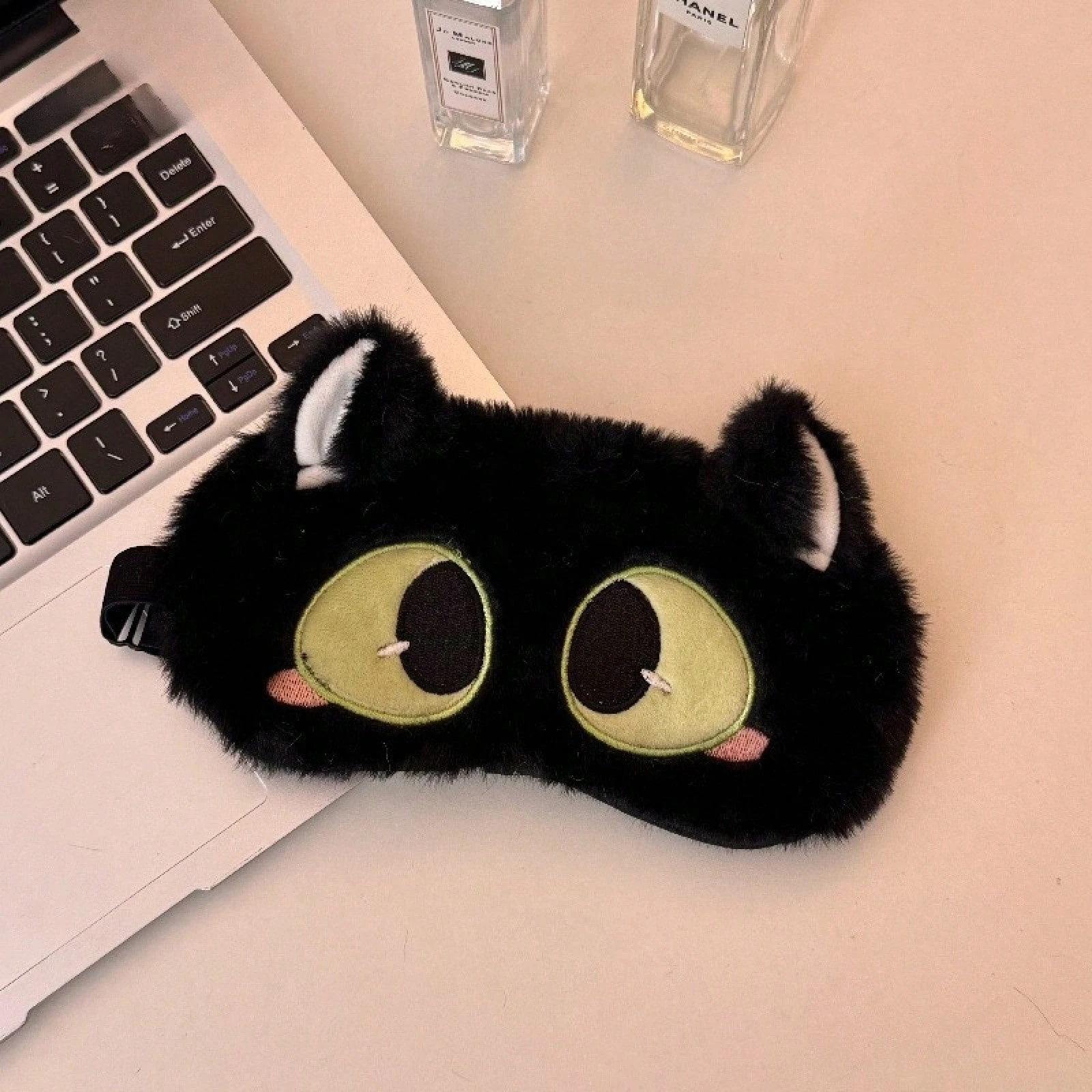 

Cute Plush Big-Eyed Cat Eye Mask For Boys And Girls, Cartoon Sweet Light-Blocking Sleep Mask To Relieve Fatigue And Protect The Eyes
