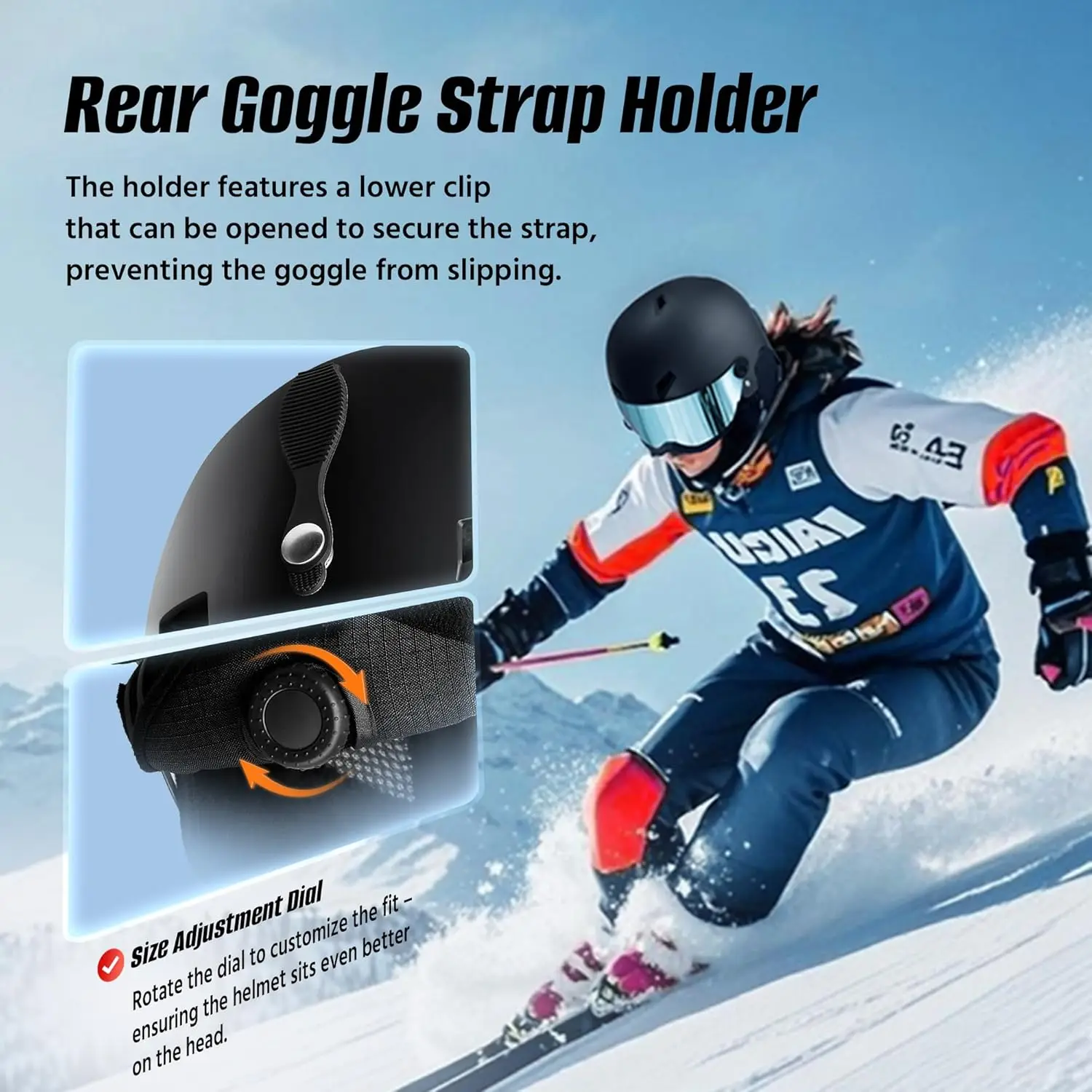 Ski Helmet with Visor Goggles, UV Protection Snowboard Helmet, Adjustable for Men and Women in Skiing and Snowboarding view 5