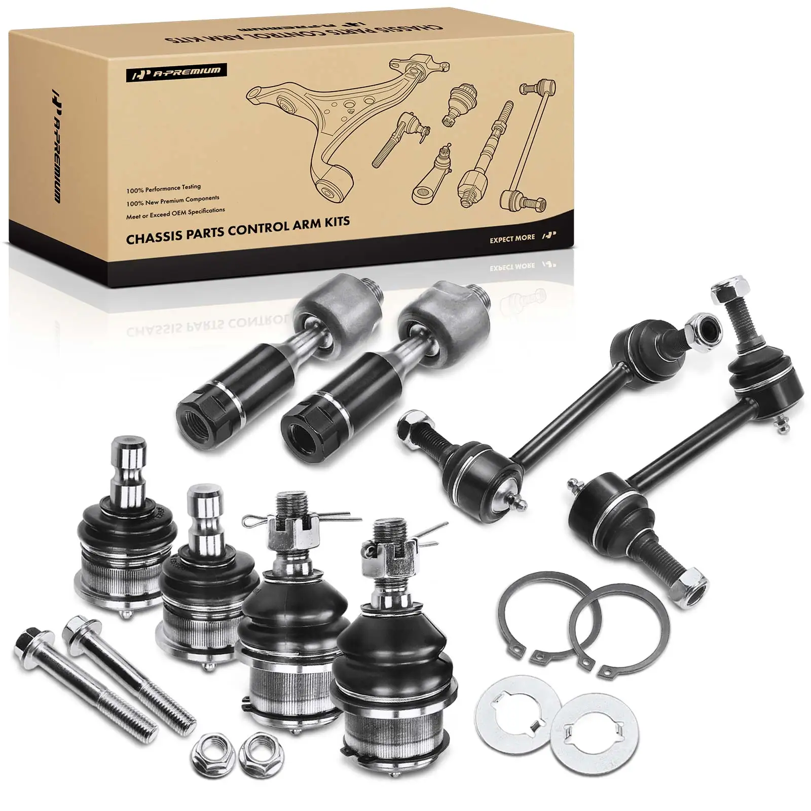 A-Premium 8x Front & Rear Sway Bar Link with Ball Joint for GMC Envoy 2002-2009 Envoy XL 2002-2006 Envoy XUV Saab 9-7x 2005-2009