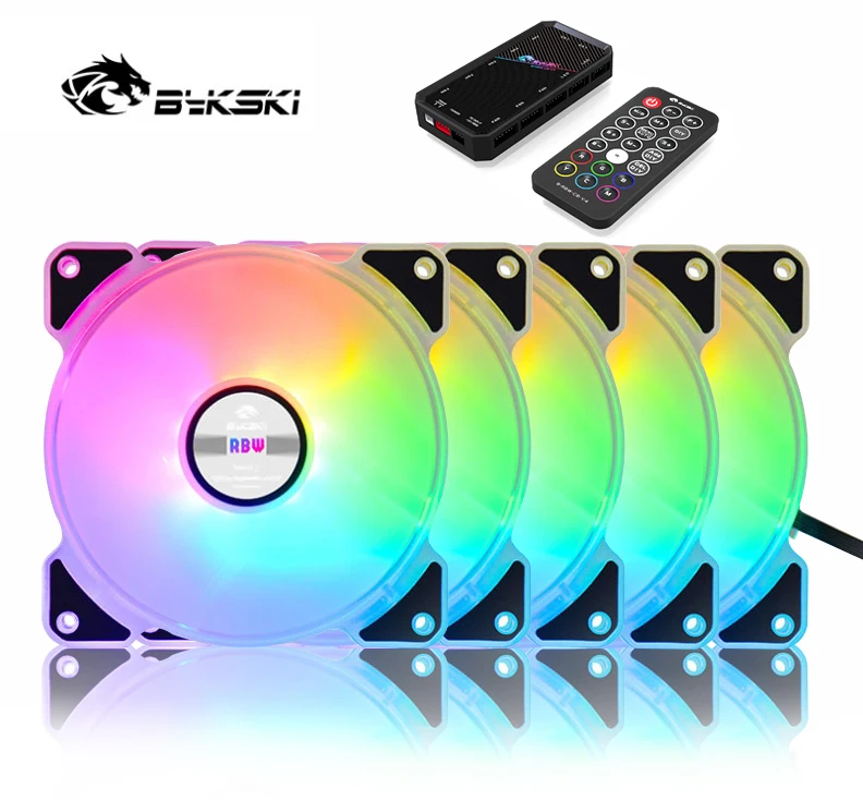 Bykski Water Cooling Radiator Fan Computer PC Case Fan 120mm Adjustable LED Light 5v A-RGB Controller Heatsink Cooler Mute