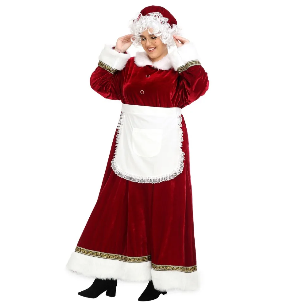 Mrs Claus Costume Adult Santa Outfit Christmas Fancy Dress