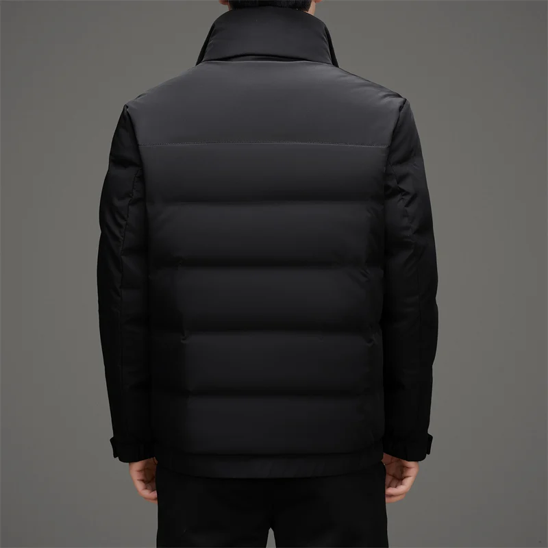 High-Quality Men's White Duck Down Jackets 2025 Winter Detachable Fur Collar Warm Puffer Coats Casual Down Padded Tops Clothing