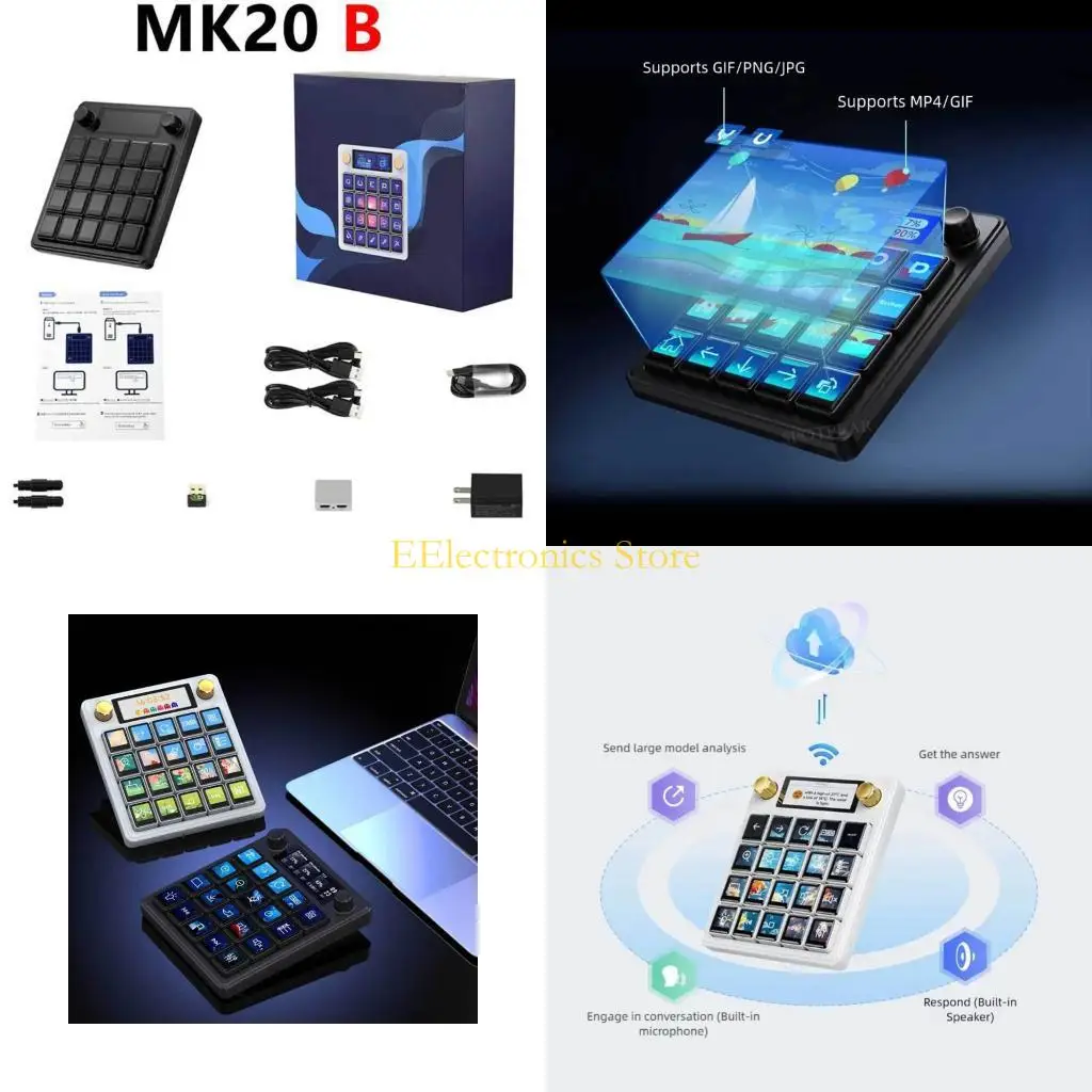 B03C Multiple Screen AI Mechanical Keyboard Hot Swapping Socket With 0.85inch LCD Screen