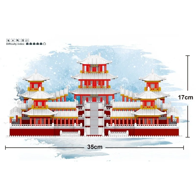 LEZI Mini Blocks Architecture Building Bricks Chinese Castle Model Epang Palace Juguetes Toy Kid Gift Girl Birthday Present 8223