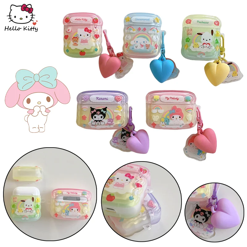 Sanrio Hello Kitty Cartoon Melody Kuromi custodia per auricolari in Silicone per Airpods 1 2 3 Pro custodia per cuffie Bluetooth per Airpods Pro2