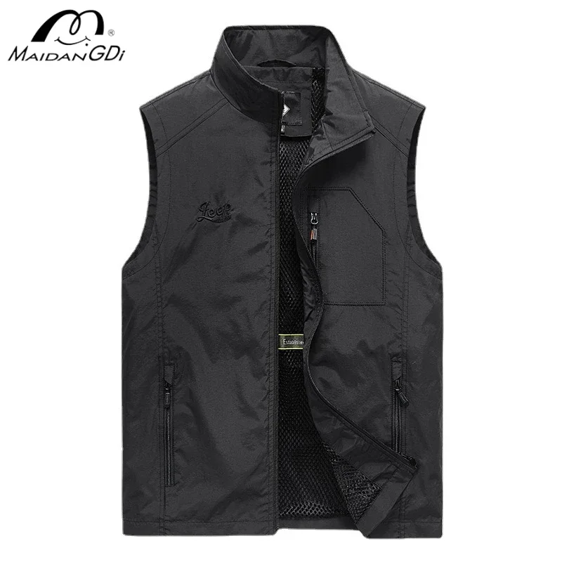 Maidangdi-Gilet de printemps pour homme avec plusieurs poches, caraco, vêtements de travail, photographie, voyage, loisirs, pêche, plusieurs couleurs