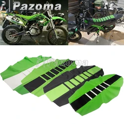 Universal Motocross Rubber Gripper Seat Covers For Kawasaki KX 450F 250F 100 85 65 KLX140 KLX110 Dirt Bike Enduro Green Seat Pad