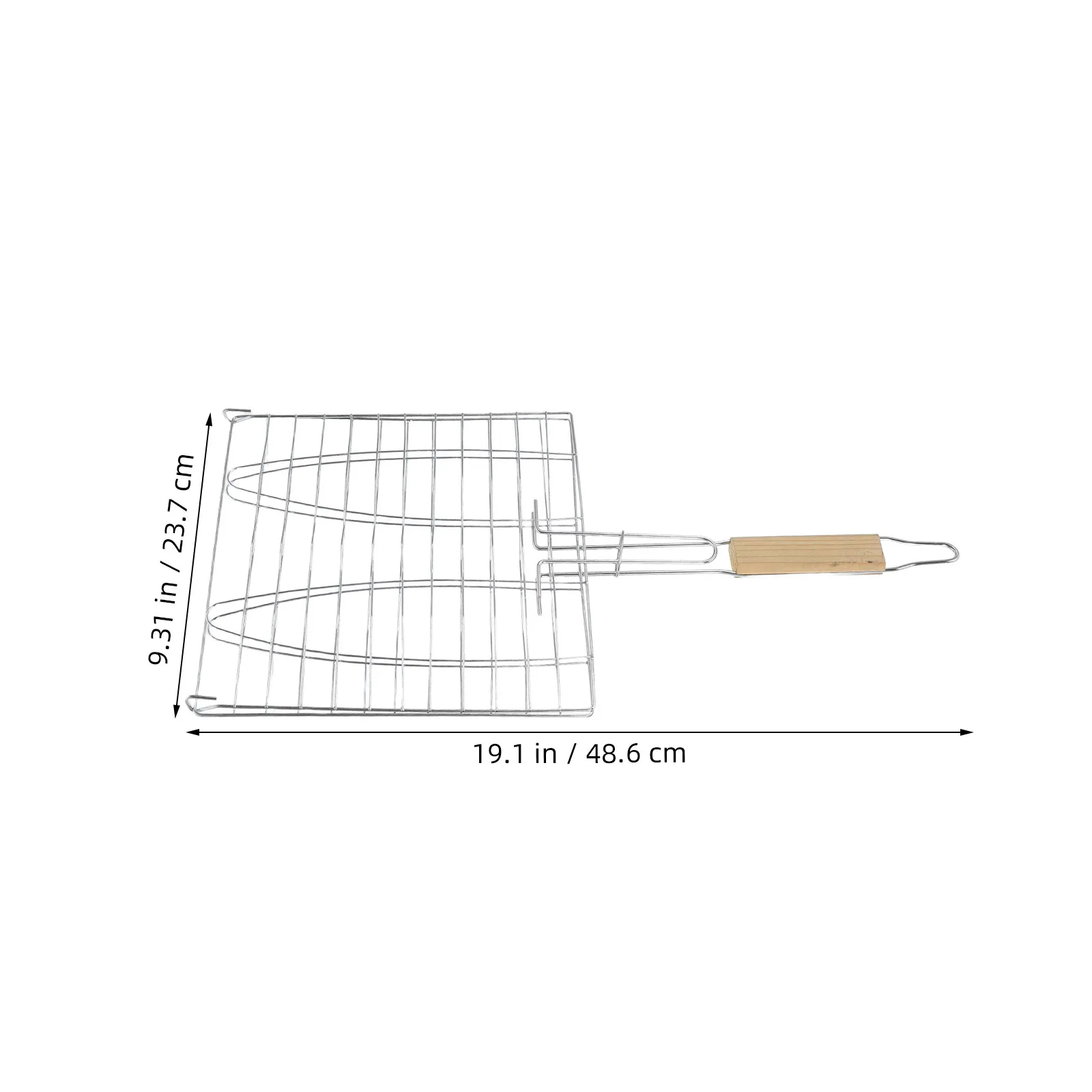 Folding Metal Fish Grill Basket for Outdoor BBQ – Large Grilling Rack for Fish, Veggies, Shrimp & Meat