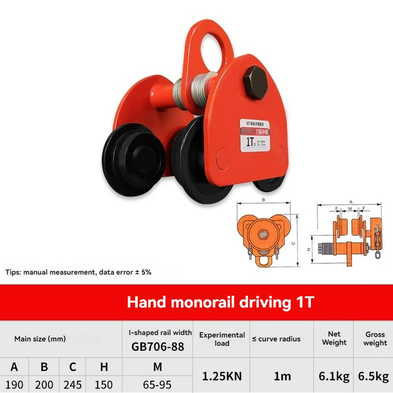 Handpush Sports Car I-block Ручные аксессуары для подъема Monorail