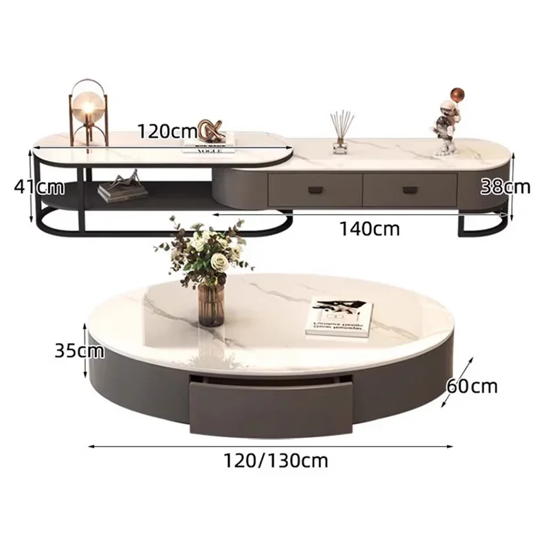 Nordic Bedroom Coffee Tables Modern Design Drawers Round Coffee Table Industrial Luxury Mueble Entrada Recibidor Home Furniture