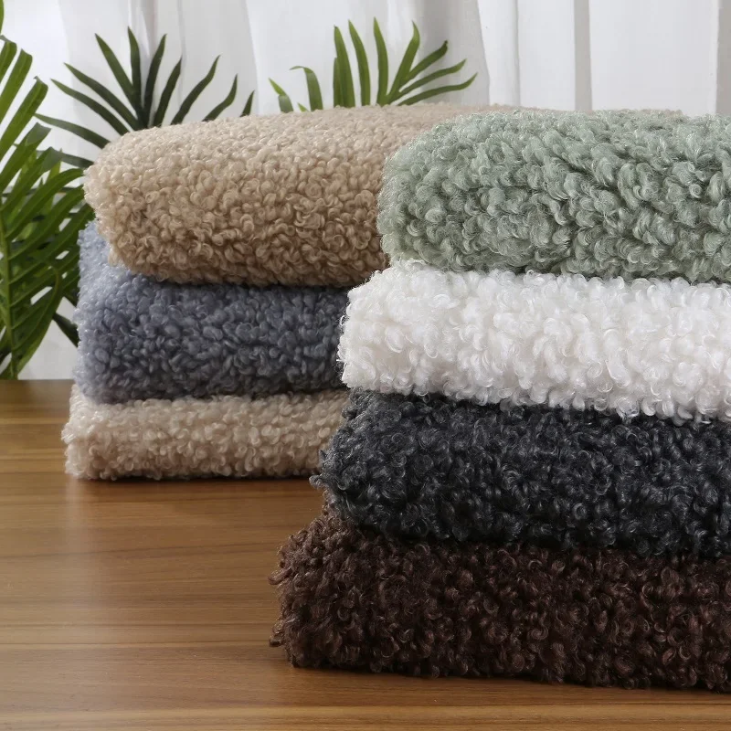 Soft imitation large particles sheep roll wool fabric thickened plush loop velvet Wool loop wool Lamb Fleece DIY clothing fabric