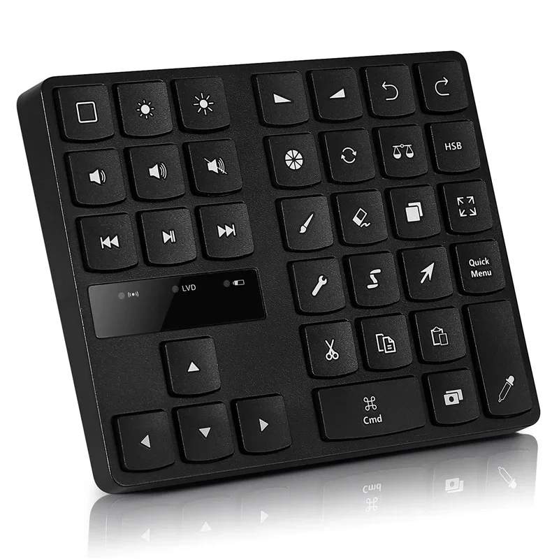 B-M Bluetooth Drawing Keypad , 35 Keys Rechargeable Wireless Keyboard for Procreate, and Drawing Shortcuts Graphic