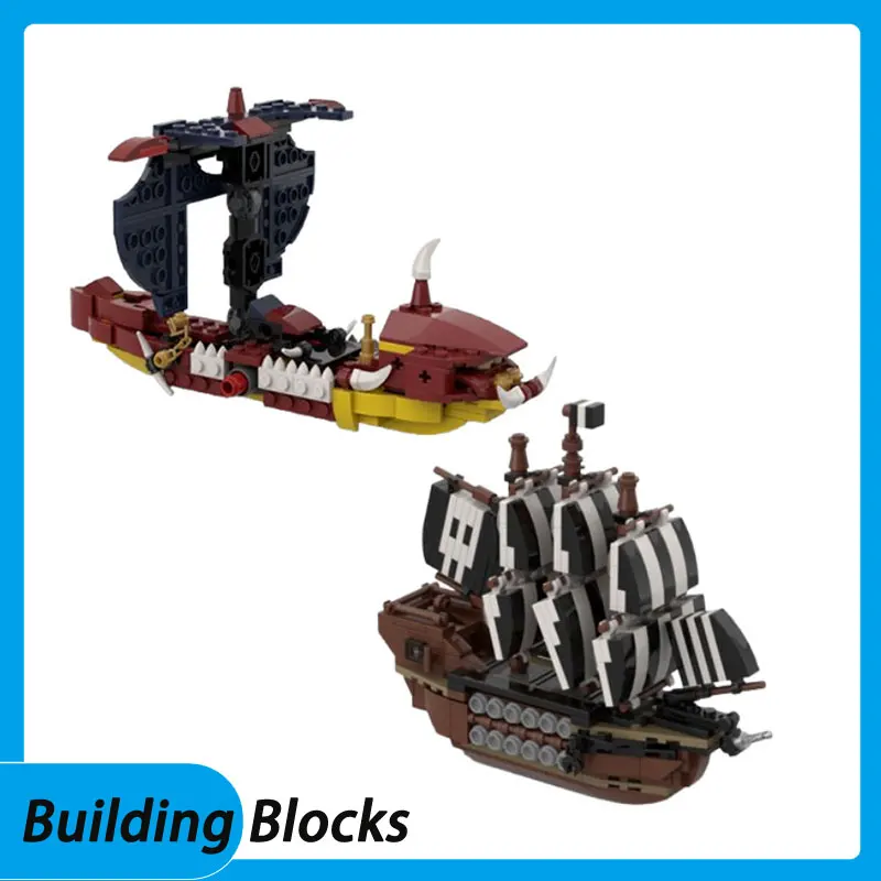 

Распродажа, маленькие частицы, собранные строительные блоки, пиратский корабль MOC-118237, 478 шт., маленькая модель здания, игрушка, подарочное украшение