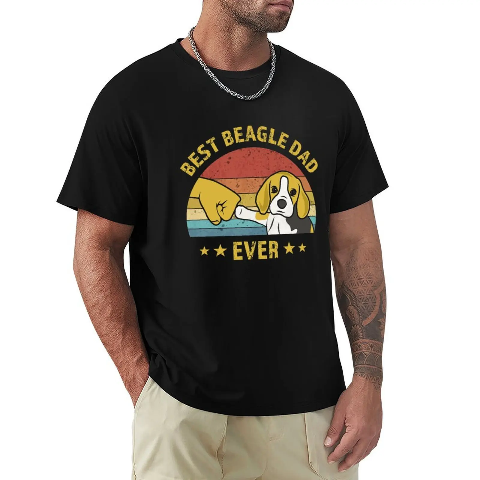 Best Beagle Dad Ever Design Gift Idea for Dog Owner T-Shirt summer clothes oversized men t shirt