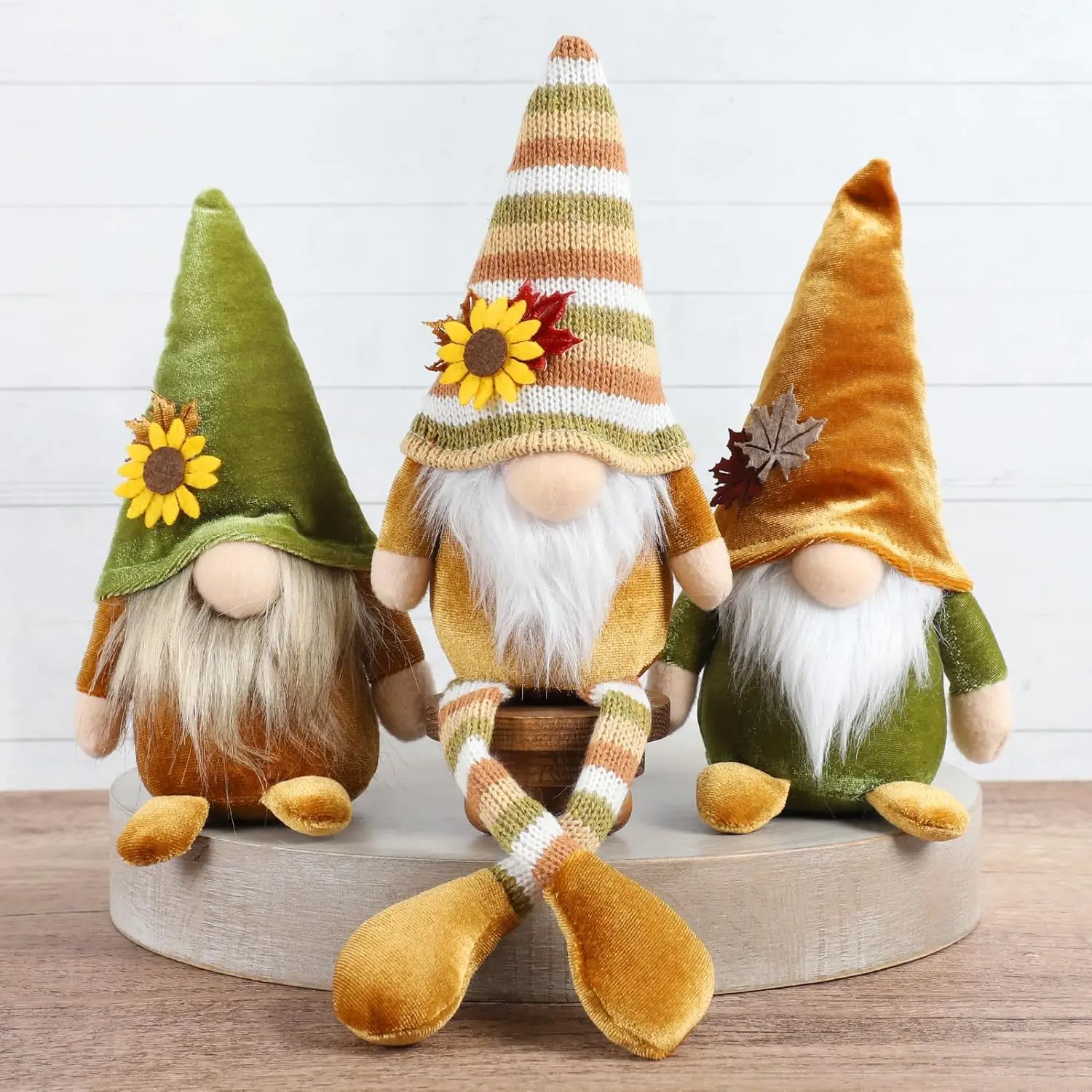 

3Pcs Autumn Set Faceless Doll Rudolf Dwarf Doll Plush Doll Autumn Home Decoration Thanksgiving Table Decoration