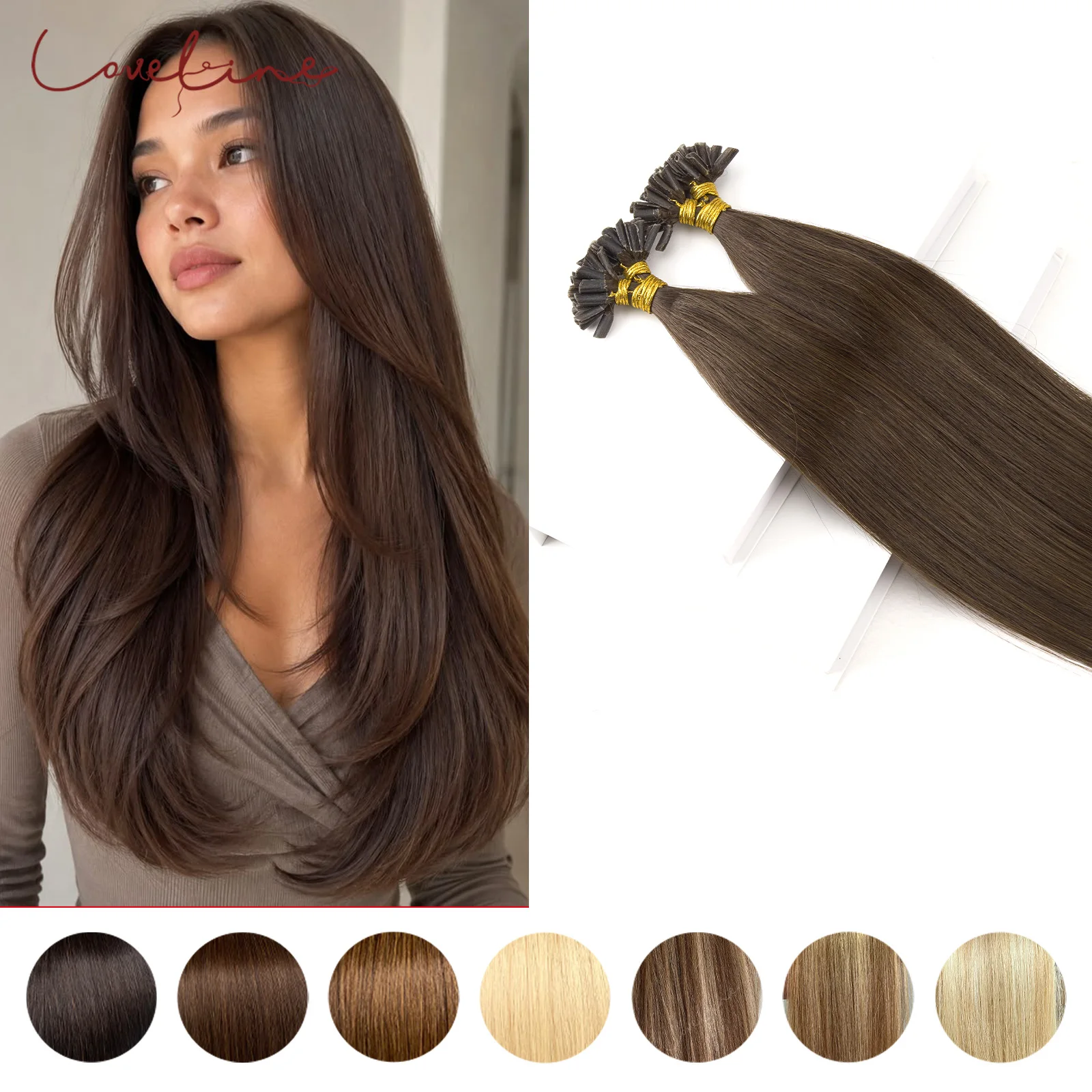 Real Remy Human Hair U Tip Extensions Natural Straight Keratin Prebonded Fusion Nail Tip Hair 1g/s 50pcs New Hairpiece for Women